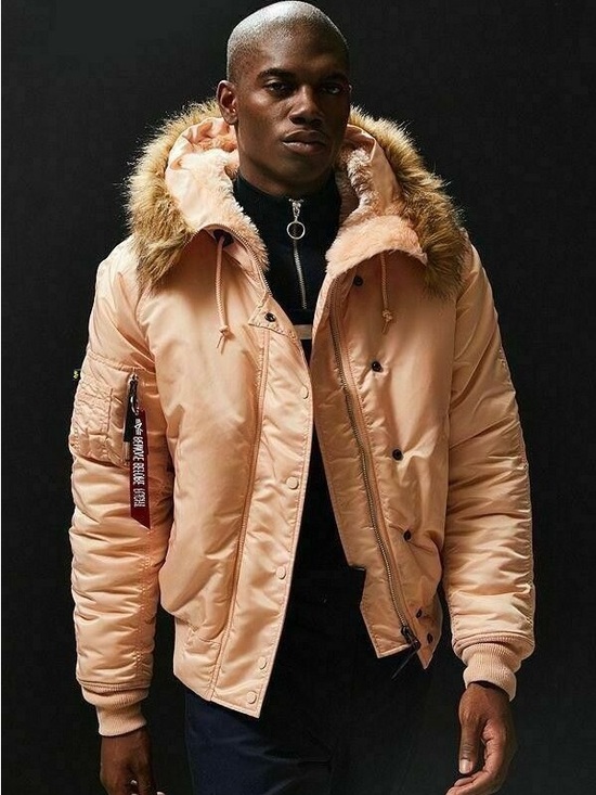 Alpha Industries Other - Alpha Industries Peach Bomber Jacket with Faux-Fur Hood